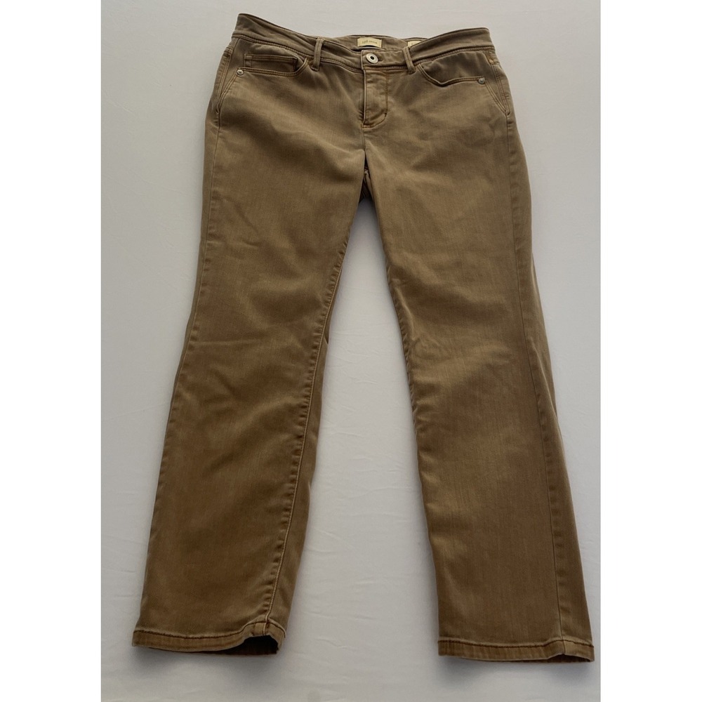 J.JILL Women's Size 8 P Authentic Fit Slim Ankle Tan Jeans Stretch Denim